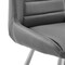 Armen Living Arizona 30" Bar Height Bar Stool in Charcoal Faux Leather and Brushed Stainless Steel Finish LCAZBAGR30 - alternate 4